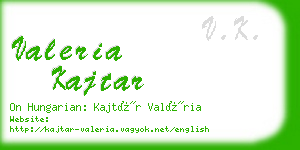 valeria kajtar business card